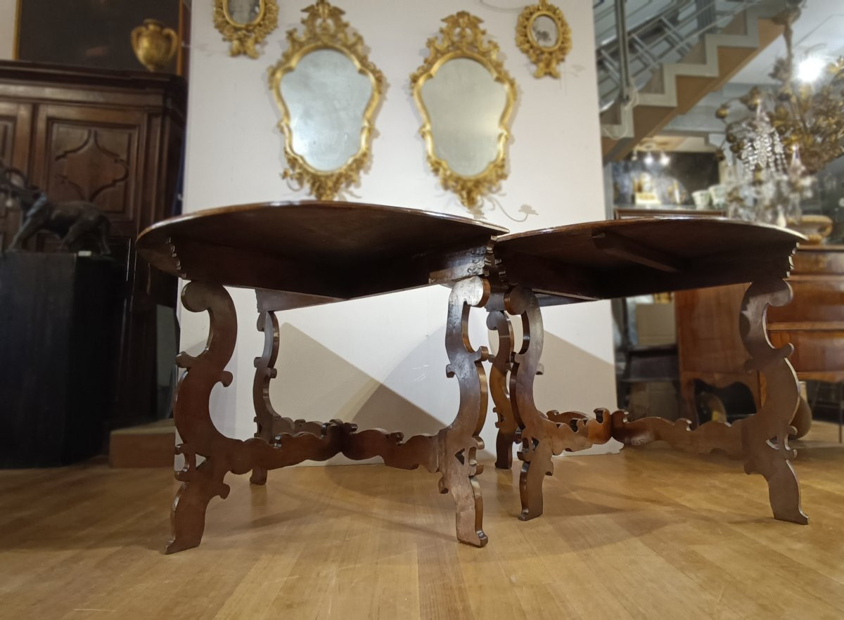 COPPIA DI CONSOLLES LUIGI XIV IN NOCE FINE DEL XVII SECOLO -photo-5