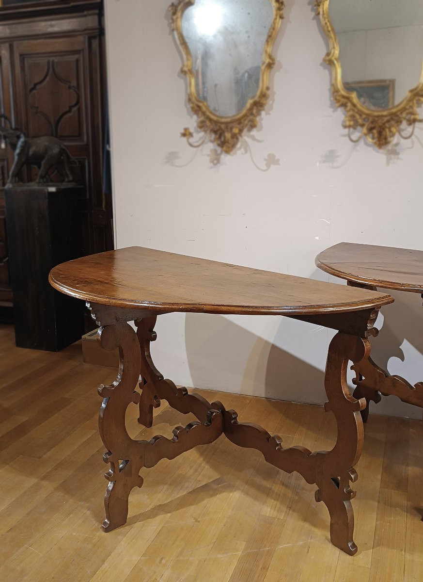 COPPIA DI CONSOLLES LUIGI XIV IN NOCE FINE DEL XVII SECOLO -photo-8