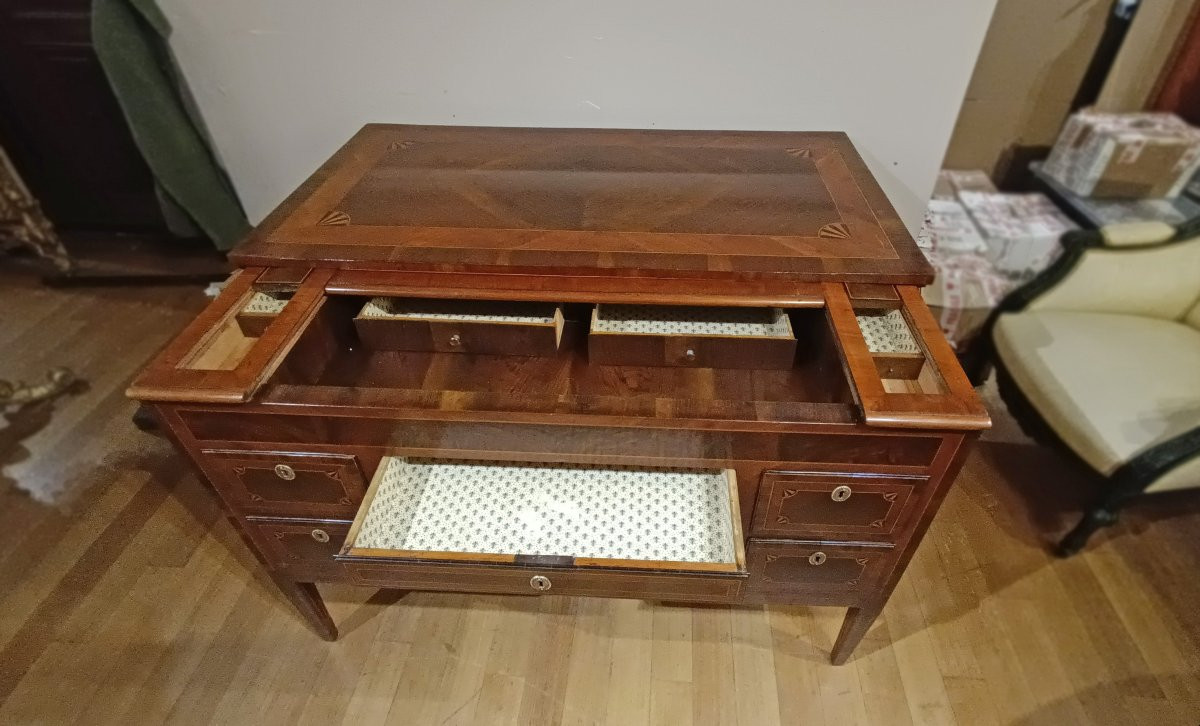 SCRITTOIO NEOCLASSICO CON INTARSI FINE DEL XVIII SECOLO -photo-2