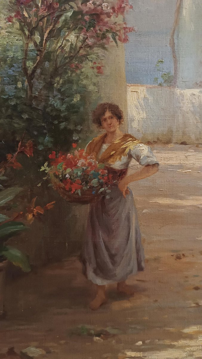 DIPINTO CON SCORCIO NAPOLETANO PRIMA META’ XIX SECOLO-photo-1