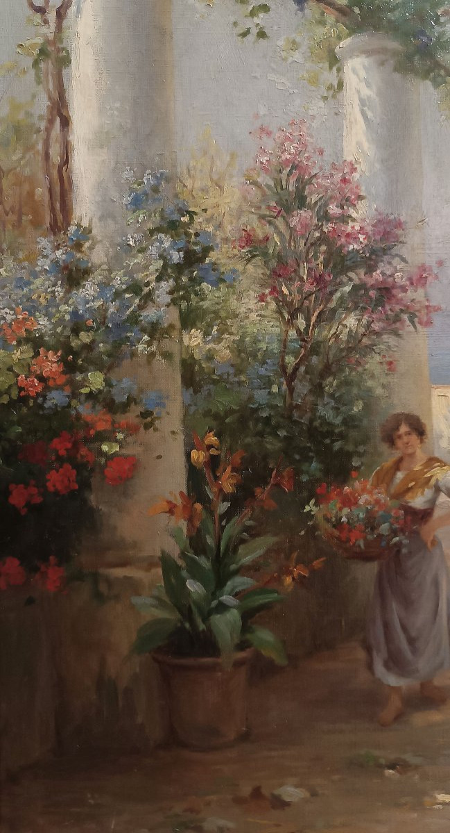 DIPINTO CON SCORCIO NAPOLETANO PRIMA META’ XIX SECOLO-photo-2