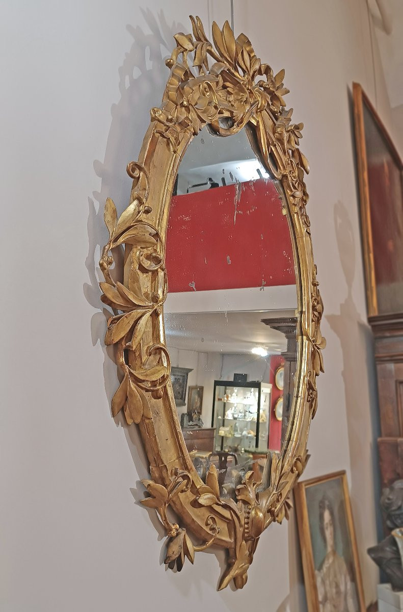 SPECCHIERA DORATA NEOCLASSICA FINE DEL XVIII SECOLO-photo-2