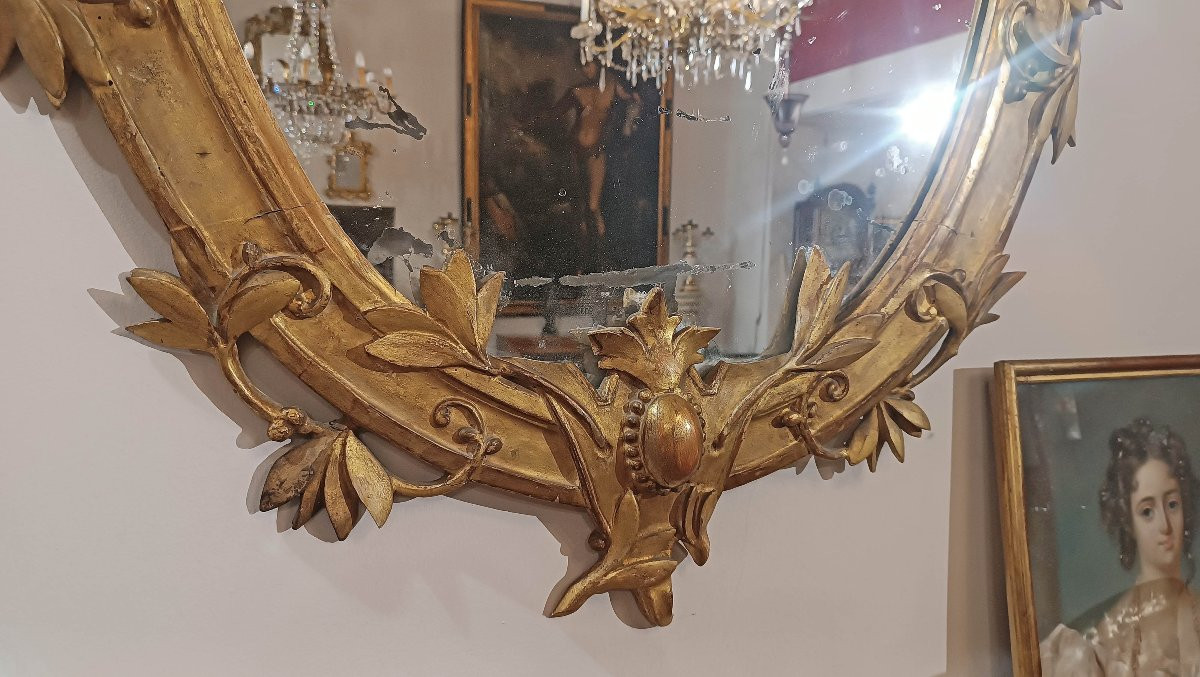 SPECCHIERA DORATA NEOCLASSICA FINE DEL XVIII SECOLO-photo-4