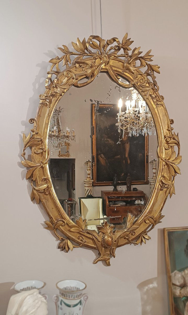 SPECCHIERA DORATA NEOCLASSICA FINE DEL XVIII SECOLO-photo-5