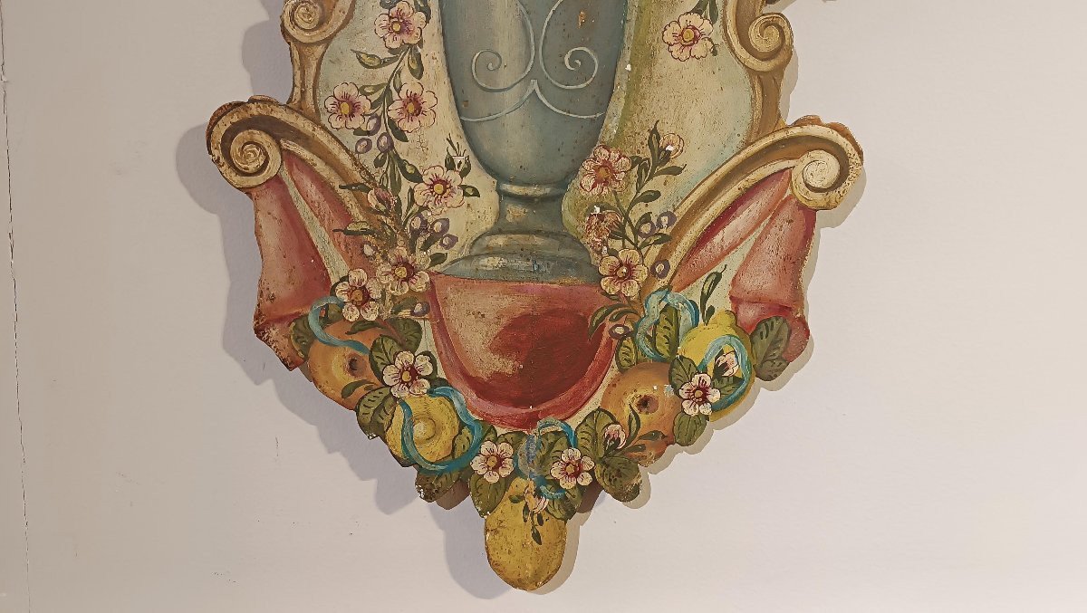 COPPIA DI PANELLI DIPINTI META’ XIX SECOLO -photo-2