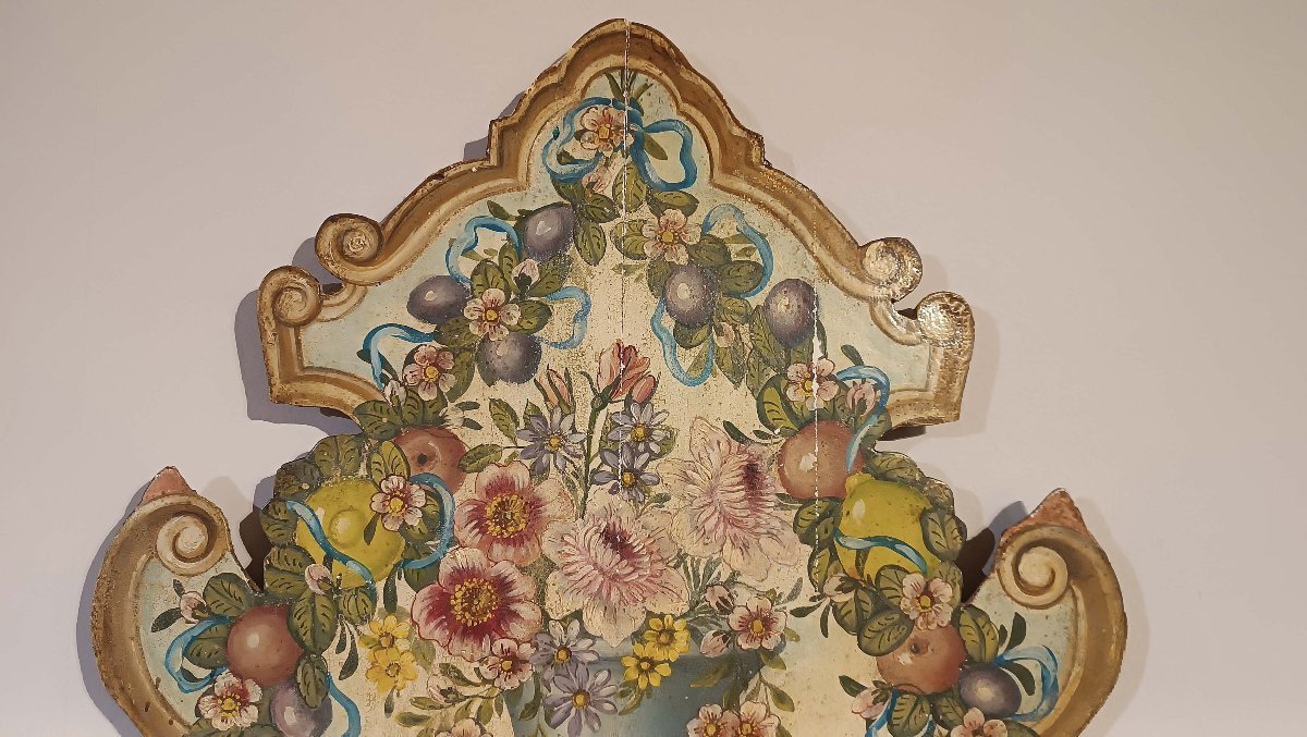 COPPIA DI PANELLI DIPINTI META’ XIX SECOLO -photo-3