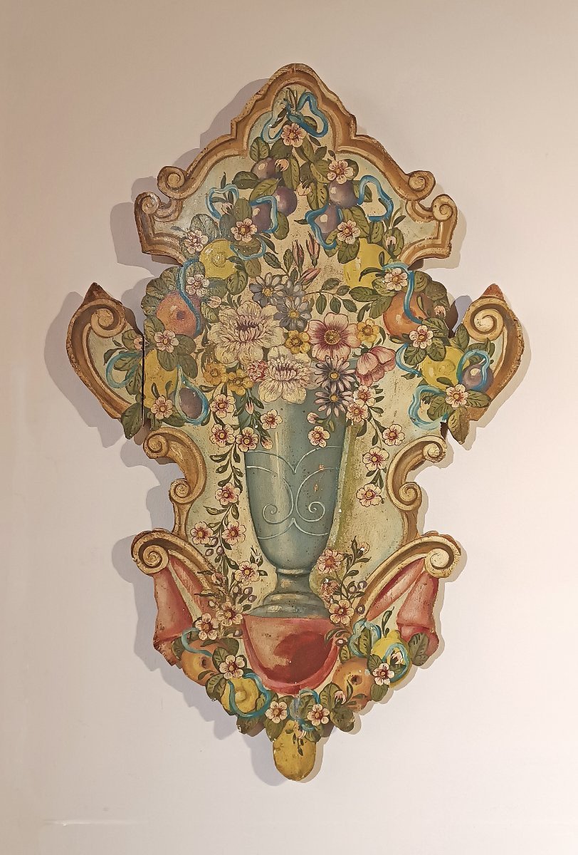 COPPIA DI PANELLI DIPINTI META’ XIX SECOLO -photo-7