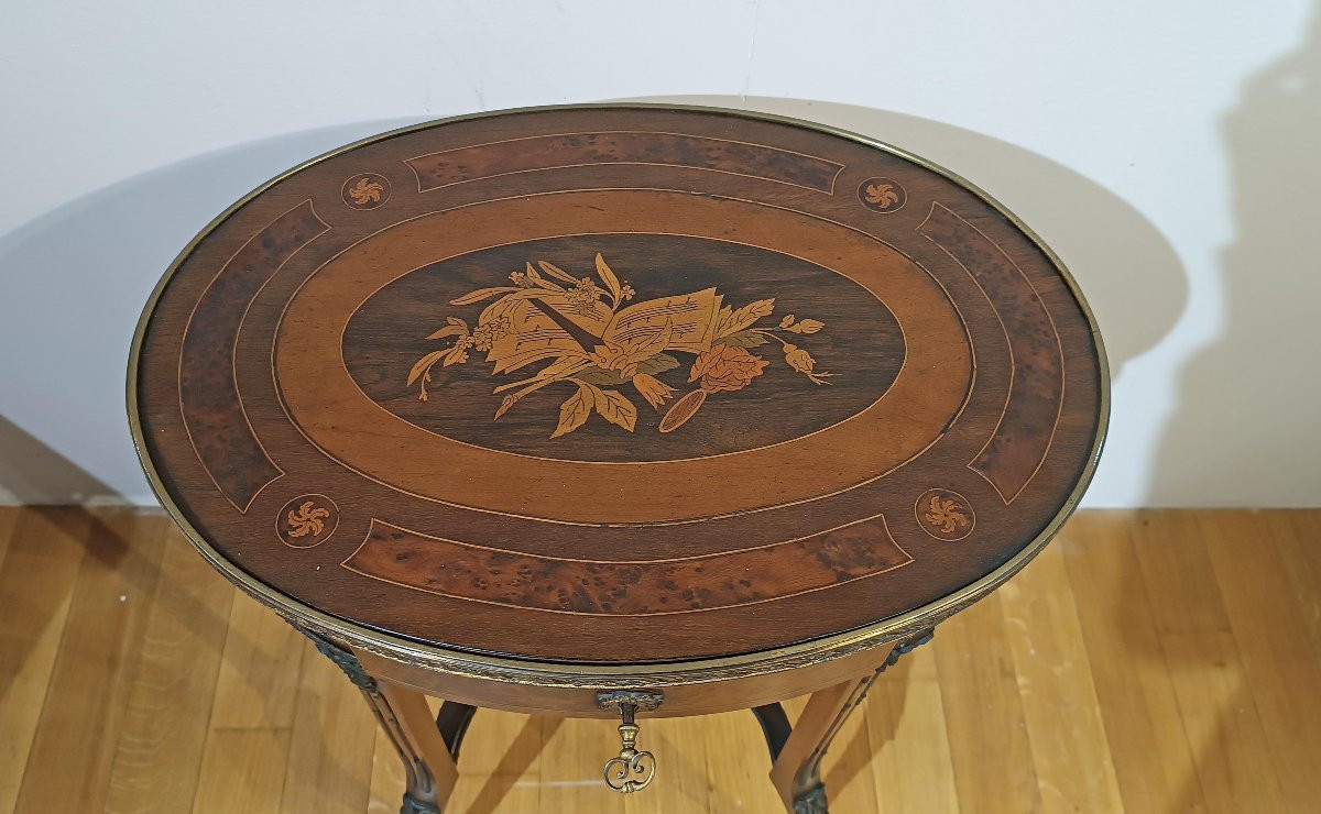 TAVOLINO INTARSIATO NAPOLEONE III META’ XIX SECOLO-photo-1