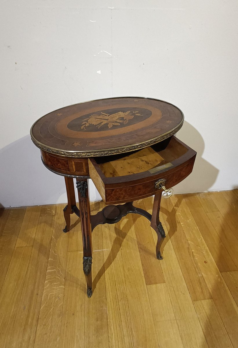 TAVOLINO INTARSIATO NAPOLEONE III META’ XIX SECOLO-photo-4