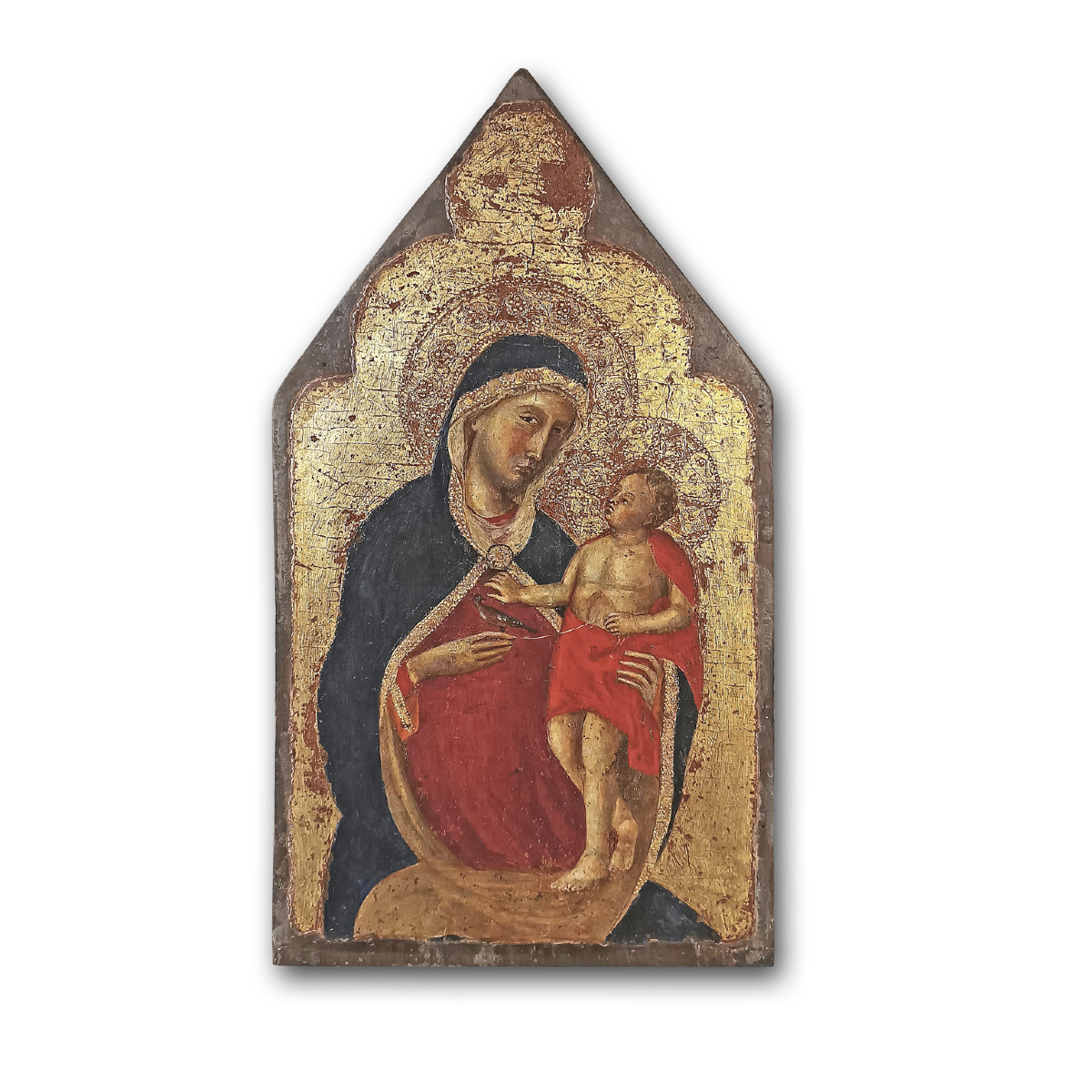 DIPINTO CON MADONNA E BAMBINO SU FONDO ORO PRIMI DEL XV SECOLO 