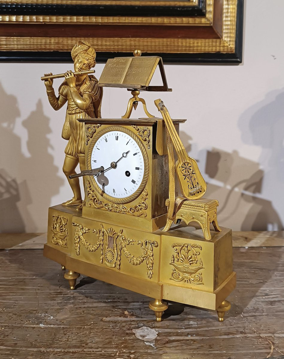 OROLOGIO NEOCLASSICO DORATO FINE DEL XVIII SECOLO -photo-3