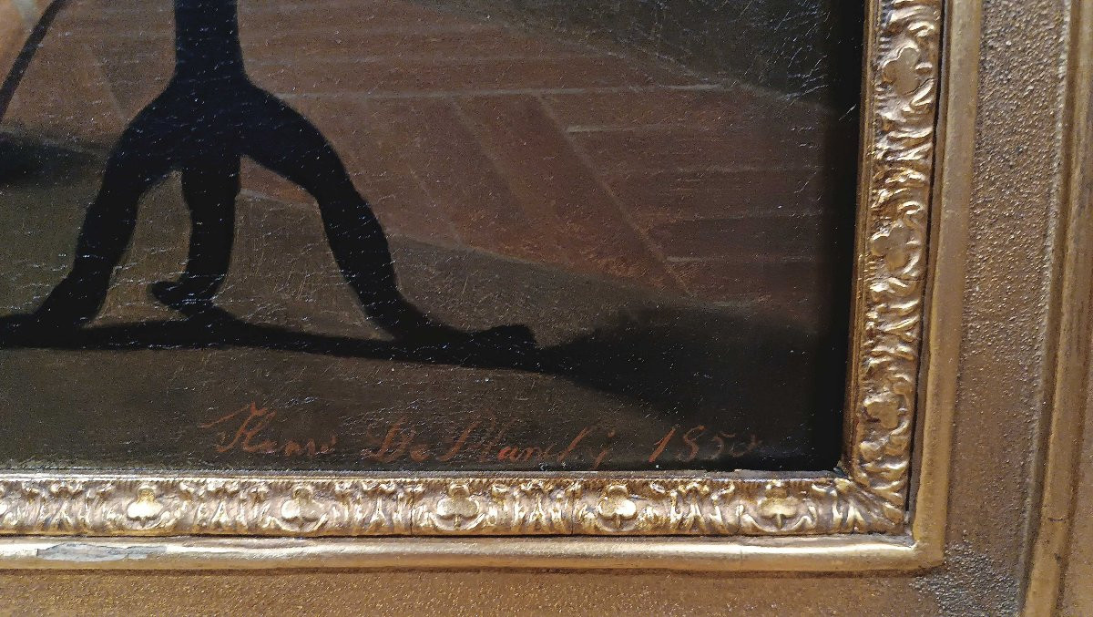 DIPINTO “L’INVENZIONE DELL’ARTE PITTORICA” META’ XIX SECOLO -photo-5