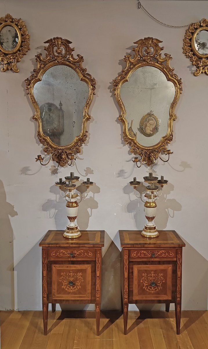 COPPIA DI COMODINI NEOCLASSICI TOSCANI FINE XVIII SECOLO-photo-6