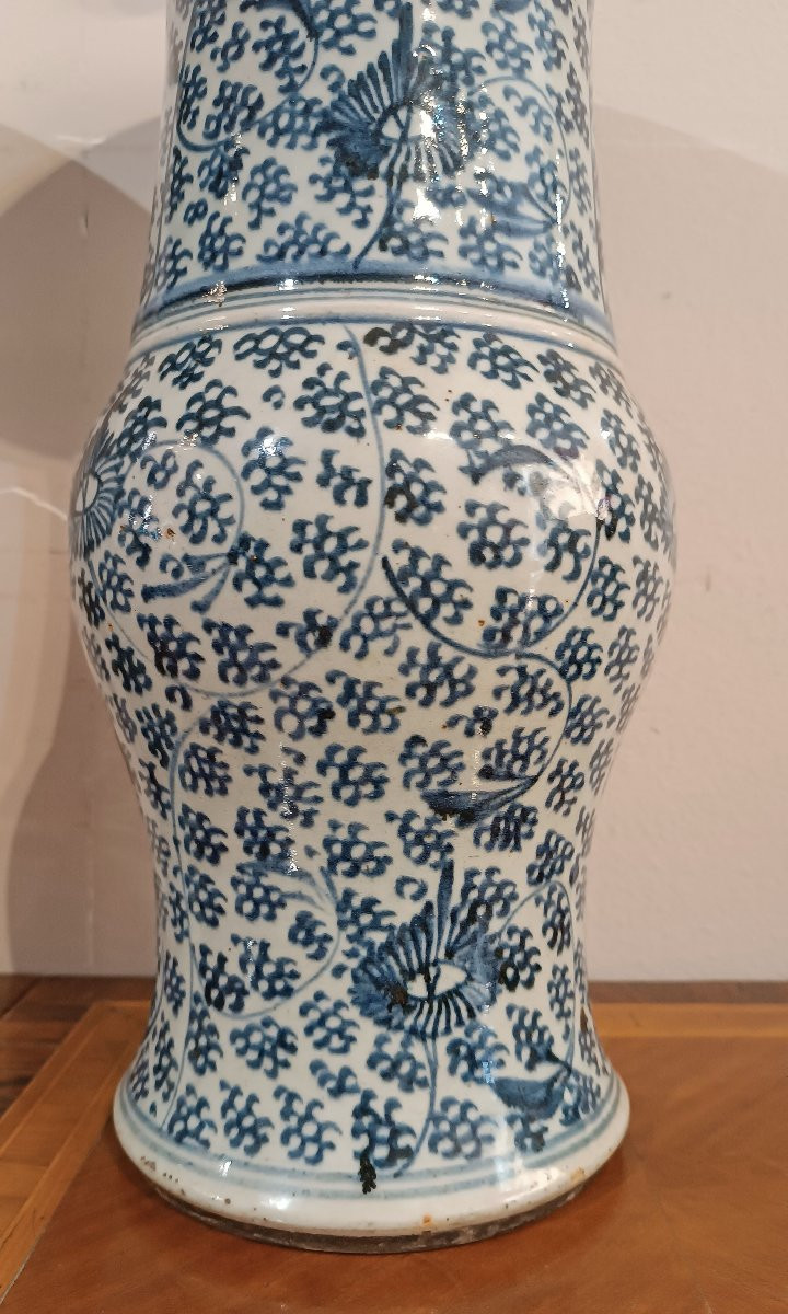 COPPIA DI VASI CHING A DECORI BLU FINE XIX-INIZIO XX SECOLO -photo-2