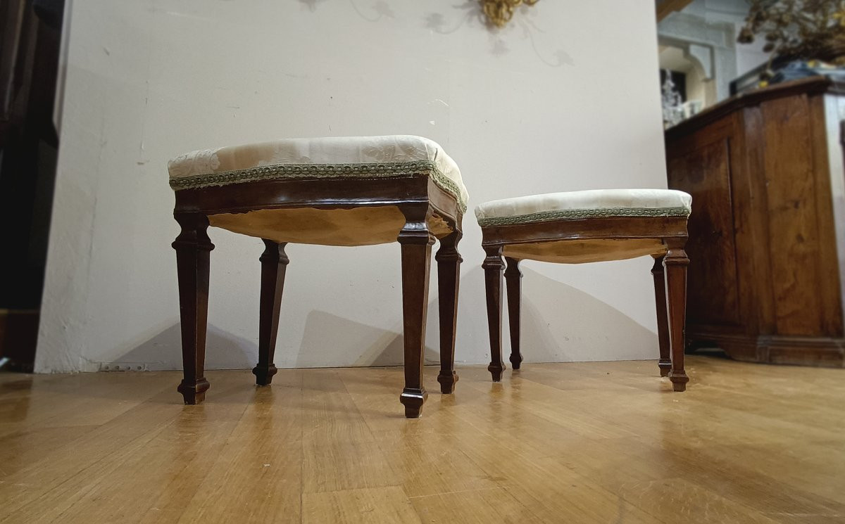 COPPIA DI SGABELLI IN STILE NEOCLASSICO PRIMI DEL XIX SECOLO-photo-5