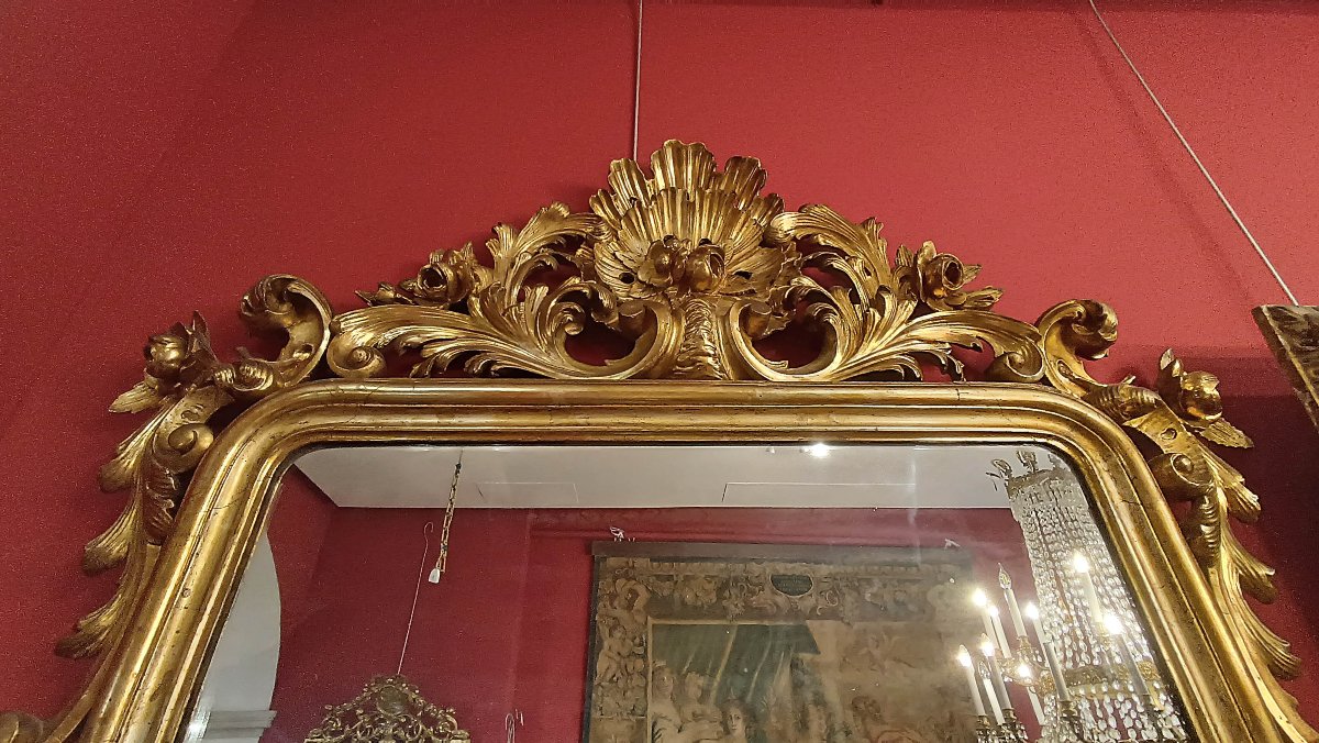 GRANDE SPECCHIERA DORATA LUIGI FILIPPO PRIMA META’ DEL XIX SECOLO-photo-1