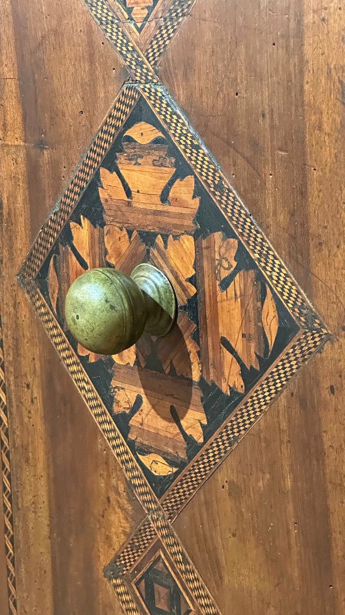CREDENZA RINASCIMENTALE INTARSIATA INIZIO XVI SECOLO-photo-4