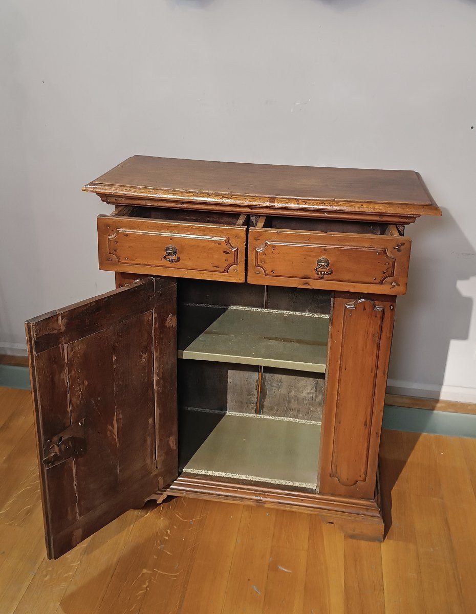 PICCOLA CREDENZA IN NOCE BIONDO PRIMI DEL XVII SECOLO -photo-2