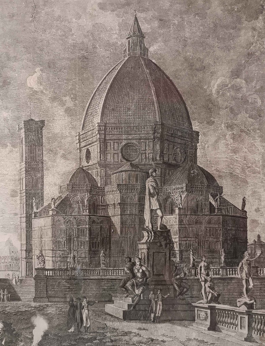 COPPIA DI INCISIONI CON MONUMENTI DI ROMA E DELL’ETRURIA FINE DEL XIX SECOLO -photo-3