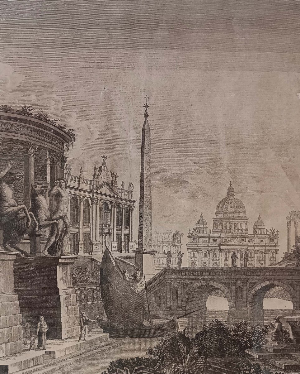 COPPIA DI INCISIONI CON MONUMENTI DI ROMA E DELL’ETRURIA FINE DEL XIX SECOLO -photo-3