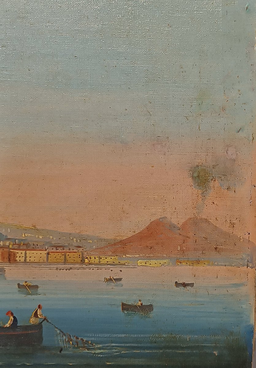 COPPIA DI DIPINTI CON GOLFO DI NAPOLI META’ XIX SECOLO-photo-1