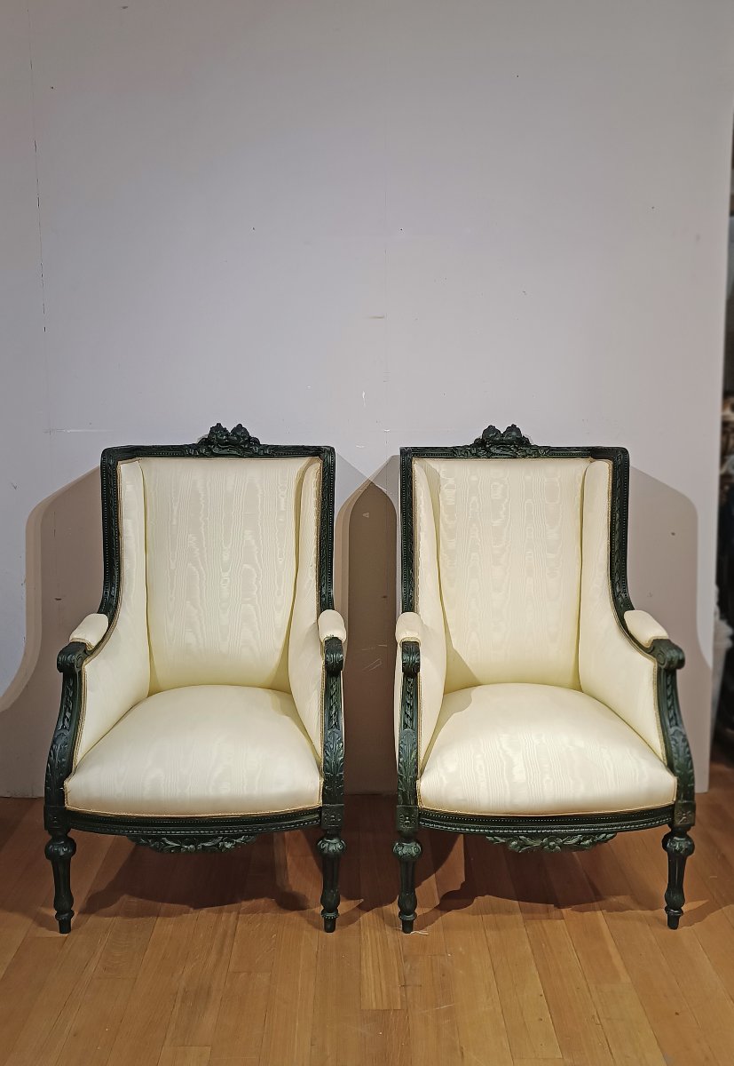 COPPIA DI POLTRONE BERGÈRE PRIMI XIX SECOLO -photo-2