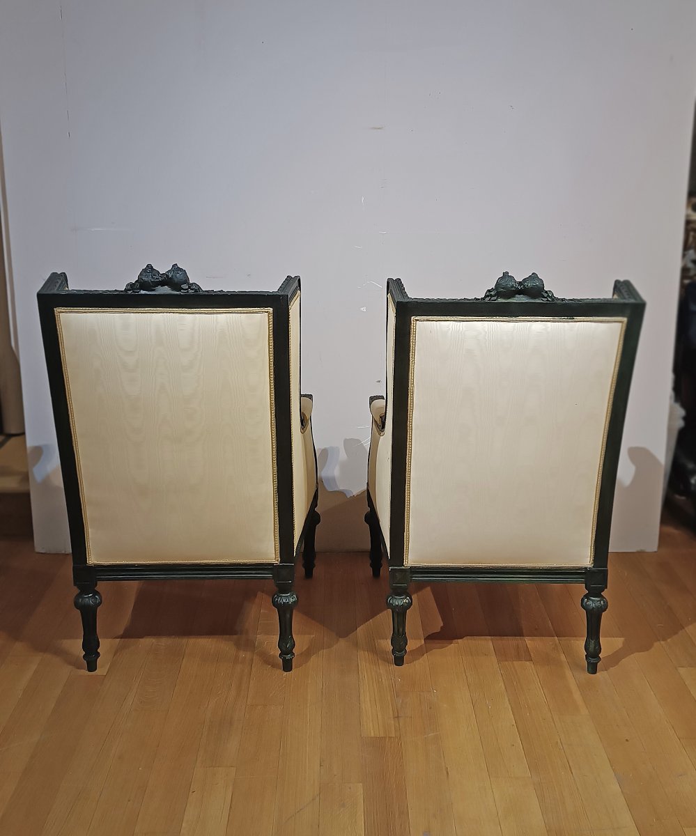 COPPIA DI POLTRONE BERGÈRE PRIMI XIX SECOLO -photo-1