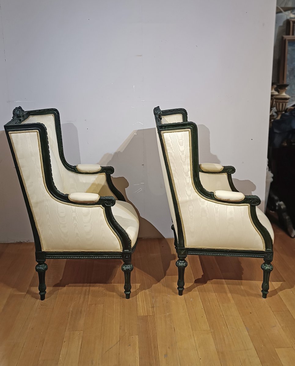 COPPIA DI POLTRONE BERGÈRE PRIMI XIX SECOLO -photo-6