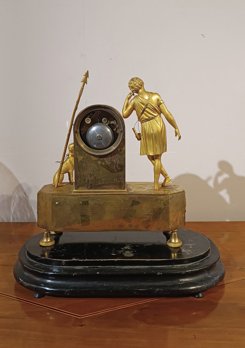 OROLOGIO IN BRONZO DORATO CON ADONE FINE XVIII SECOLO -photo-4