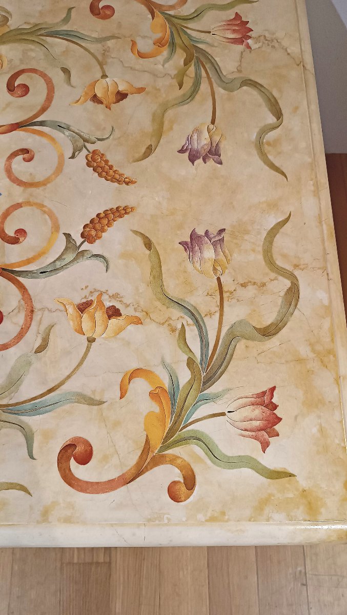 TAVOLINO NEOCLASSICO CON PIANO IN SCAGLIOLA FINE XVIII SECOLO -photo-7