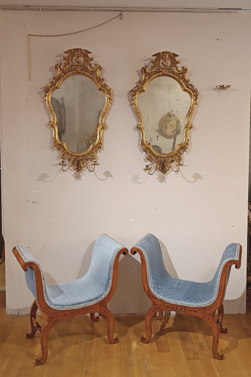 COPPIA DI PANCHETTI CARLO X PRIMA META’ DEL XIX SECOLO-photo-6