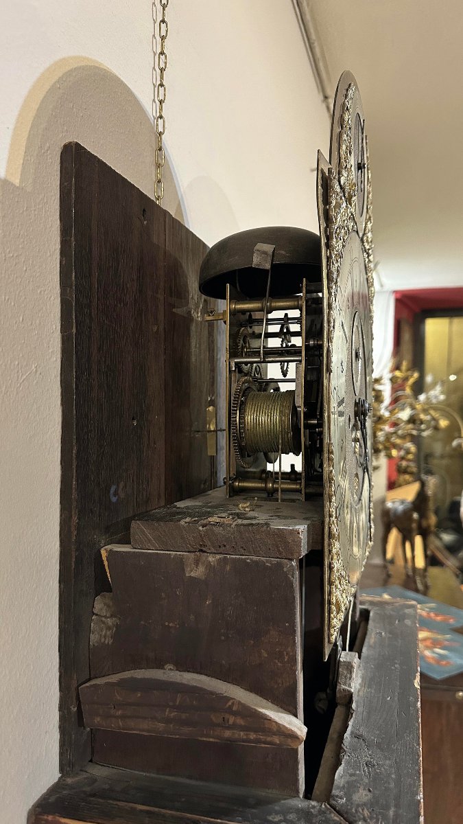OROLOGIO A TORRE IN LACCA VENEZIANA META’ XVIII SECOLO-photo-6