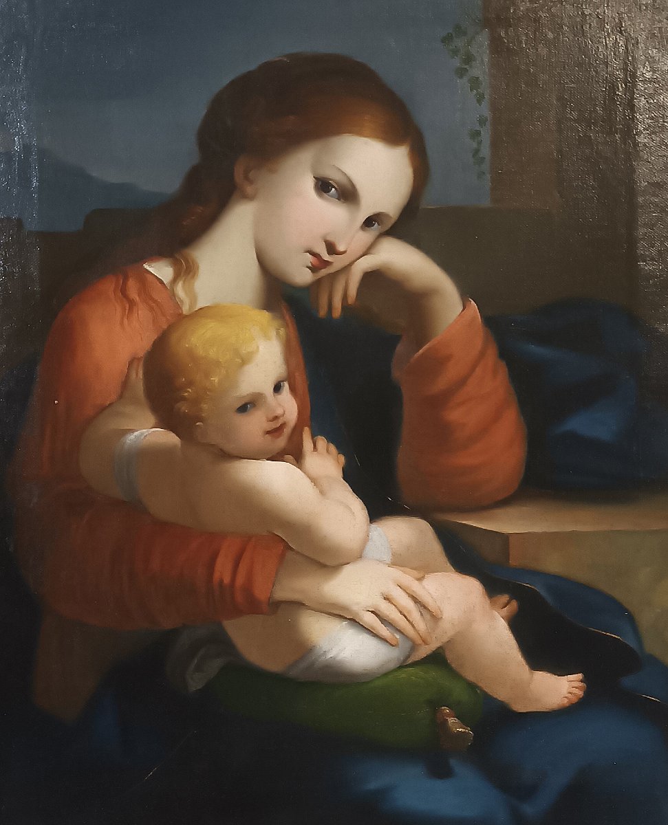 DIPINTO MADONNA CON BAMBINO FINE XVIII SECOLO -photo-2
