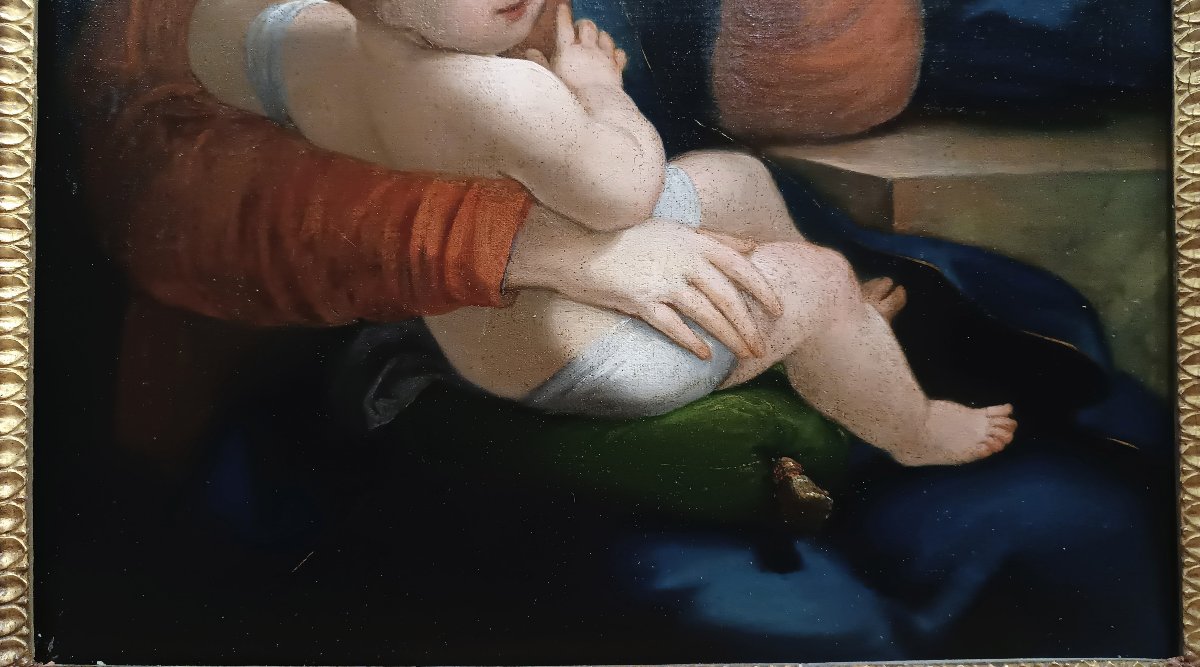 DIPINTO MADONNA CON BAMBINO FINE XVIII SECOLO -photo-2