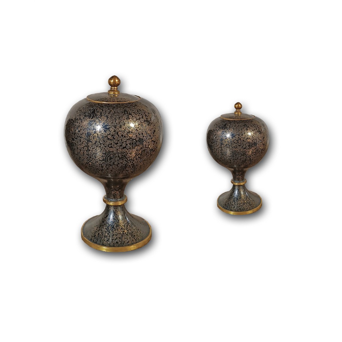 COPPIA DI VASI CLOISONNÉ CINA PRIMA META’ XIX SECOLO