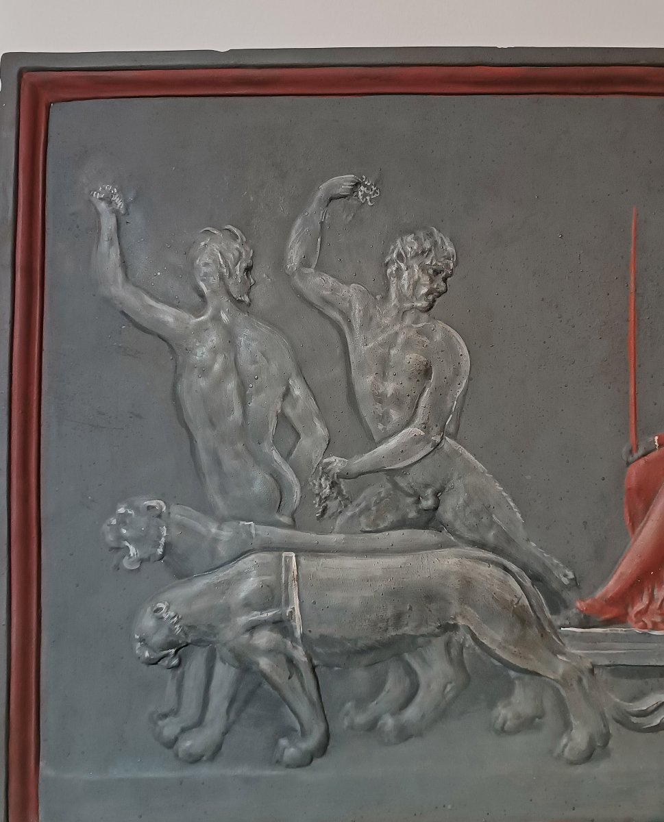 BASSORILIEVO IN STUCCO CON TRIONFO DI ARIANNA XVIII SECOLO-photo-4