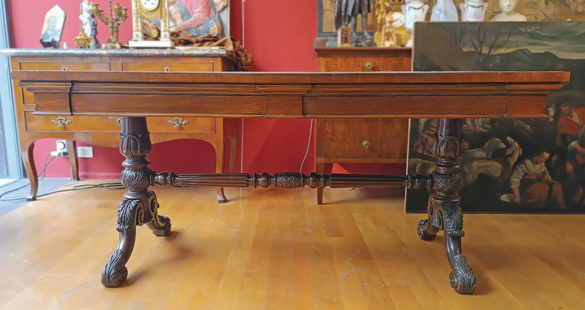 TAVOLO SCRITTOIO IN NOCE CARLO X PRIMI DEL XIX SECOLO -photo-8