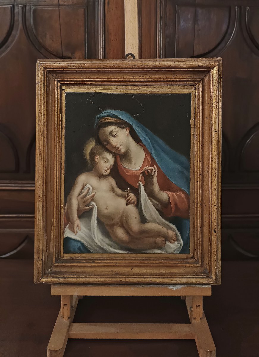 DIPINTO CON MADONNA E BAMBINO FINE XVIII SECOLO -photo-5