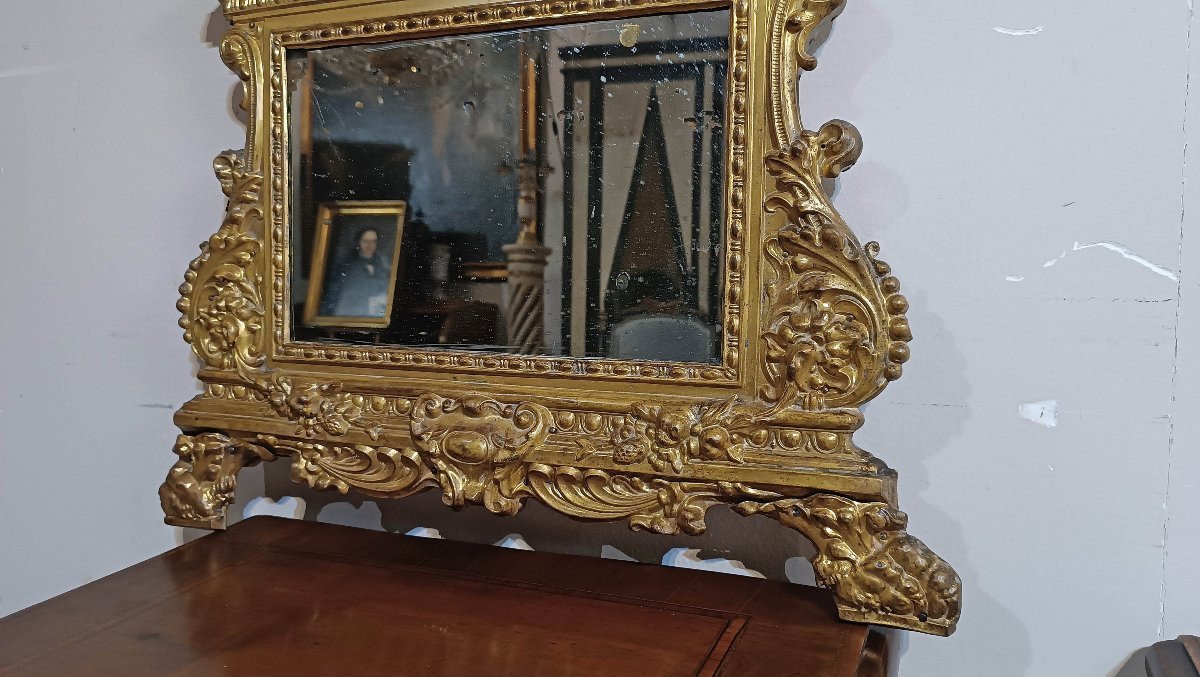 PICCOLA SPECCHIERA IN LAMINA OTTONE DORATO FINE XVIII SECOLO-photo-1