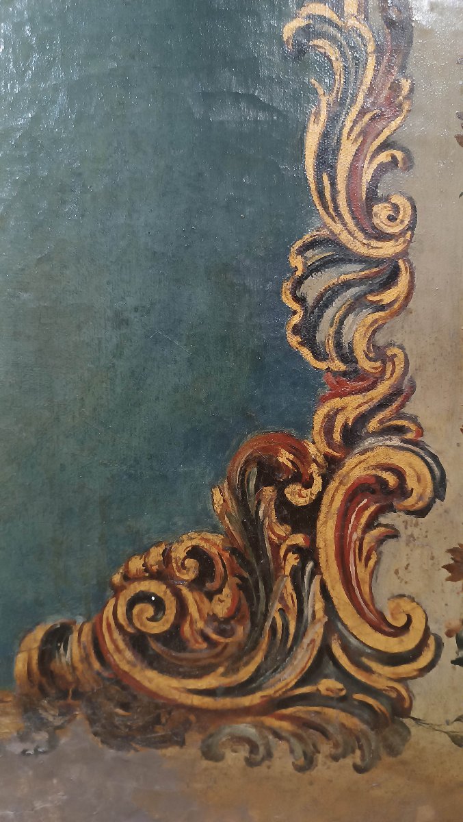 DIPINTO CON ALLEGORIA DI PUTTO ALATO FINE XVIII SECOLO-photo-4