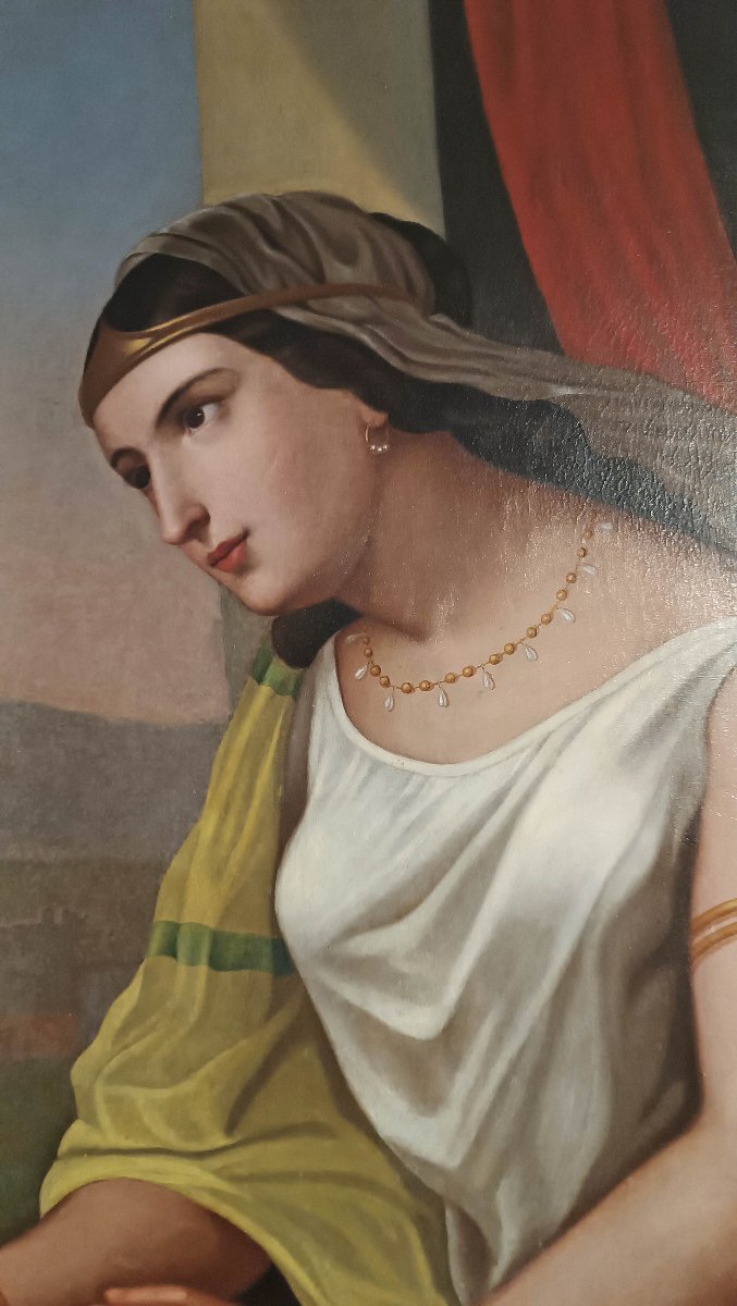 DIPINTO DELLA POETESSA SAFFO DI ENRICO FANFANI META’ XIX SECOLO -photo-3