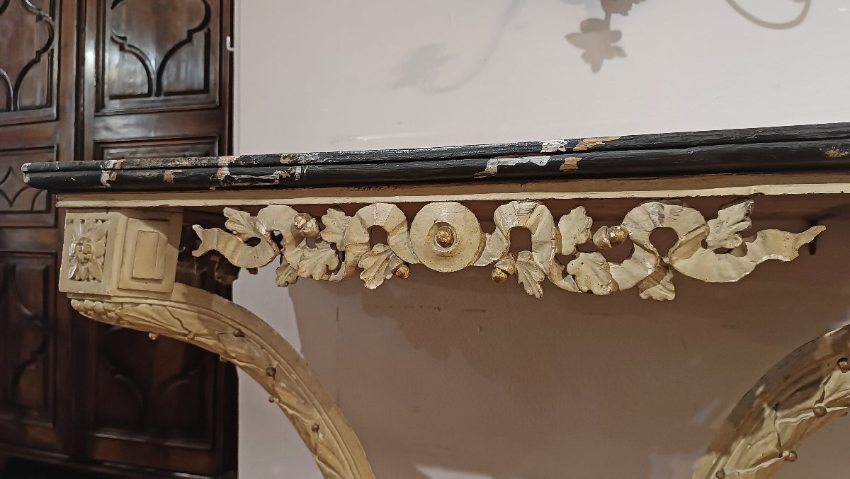 COPPIA DI CONSOLLES DIPINTE NEOCLASSICHE FINE XVIII SECOLO -photo-1