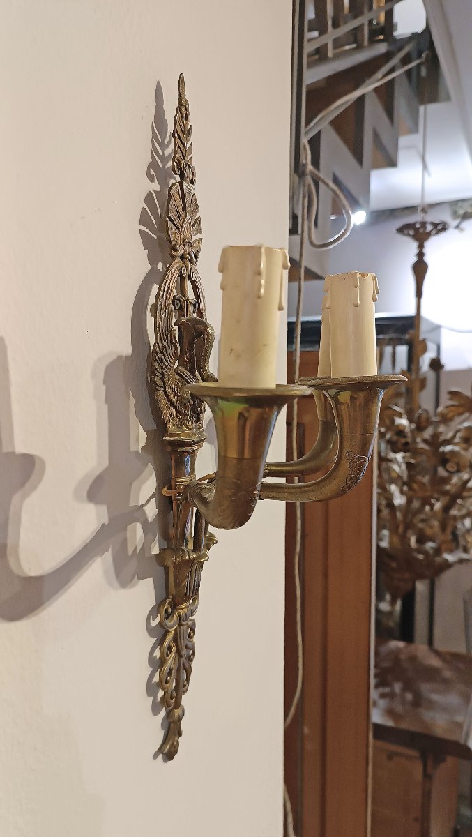 COPPIA DI APPLIQUES IN BRONZO DORATO META’ XIX SECOLO -photo-2