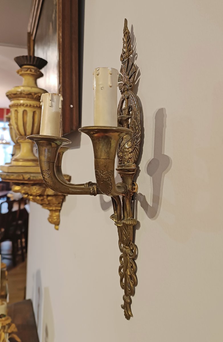 COPPIA DI APPLIQUES IN BRONZO DORATO META’ XIX SECOLO -photo-3