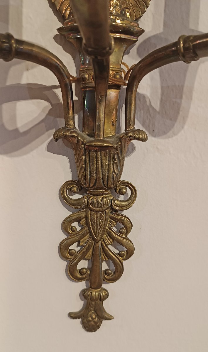 COPPIA DI APPLIQUES IN BRONZO DORATO META’ XIX SECOLO -photo-1