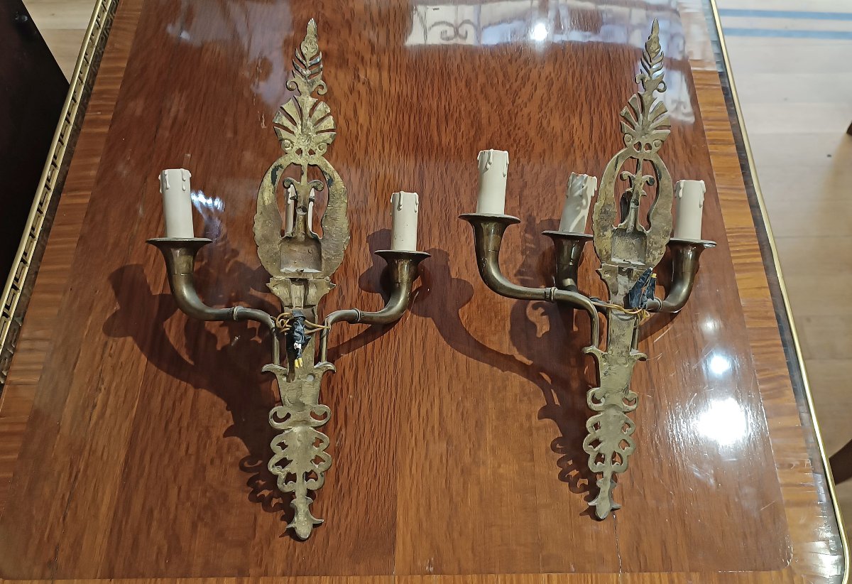 COPPIA DI APPLIQUES IN BRONZO DORATO META’ XIX SECOLO -photo-2