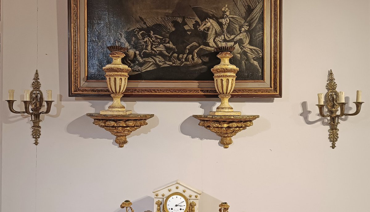 COPPIA DI APPLIQUES IN BRONZO DORATO META’ XIX SECOLO -photo-3