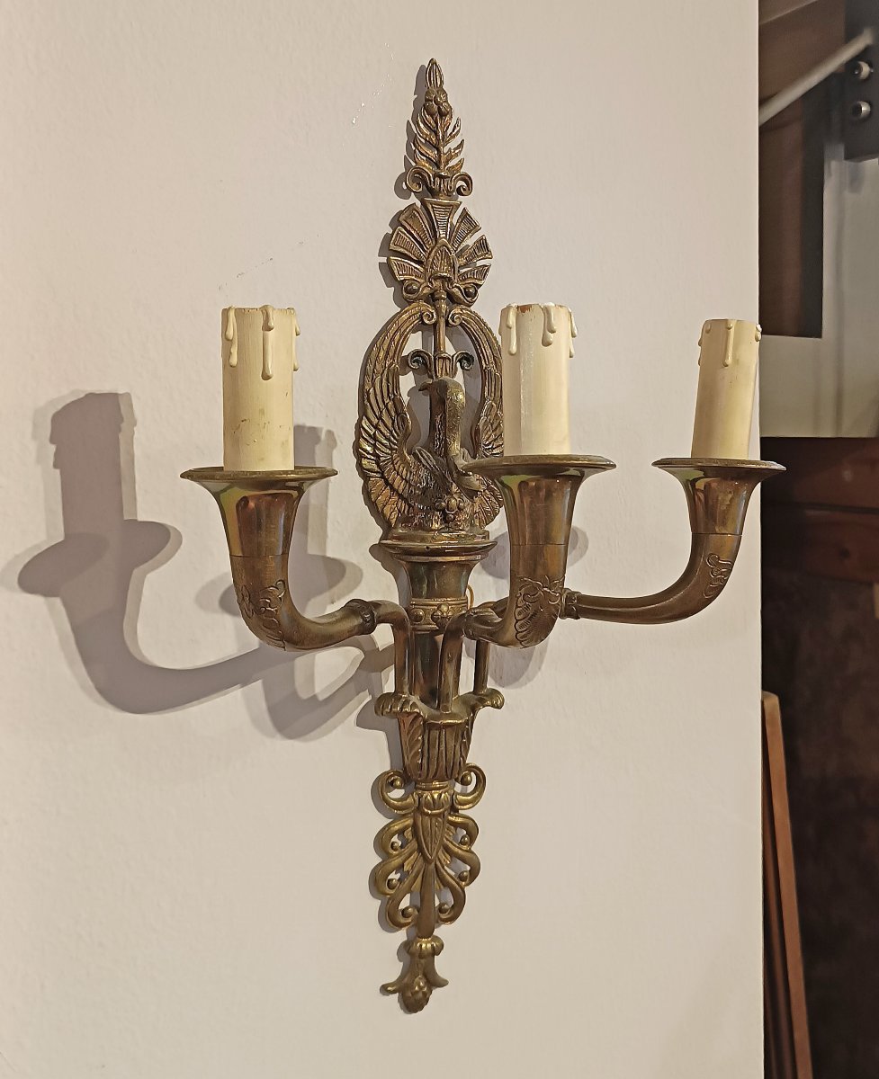 COPPIA DI APPLIQUES IN BRONZO DORATO META’ XIX SECOLO -photo-4