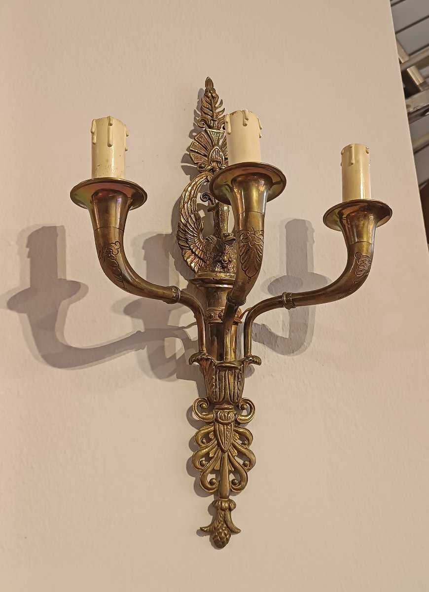 COPPIA DI APPLIQUES IN BRONZO DORATO META’ XIX SECOLO -photo-5