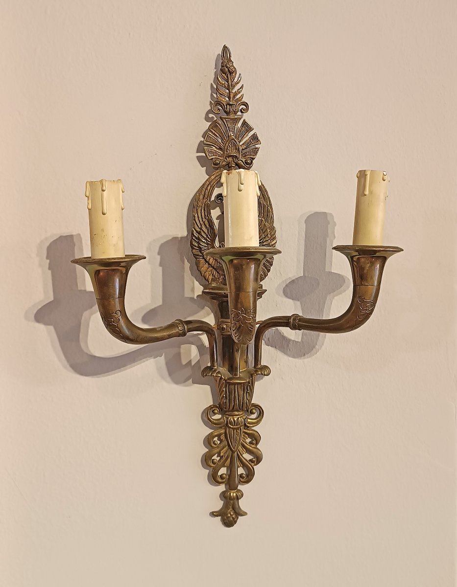 COPPIA DI APPLIQUES IN BRONZO DORATO META’ XIX SECOLO -photo-6